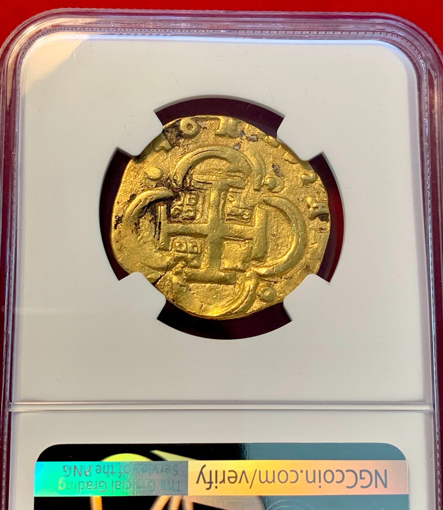 1646 Seville 4 Escudos Gold Cob NGC AU-55