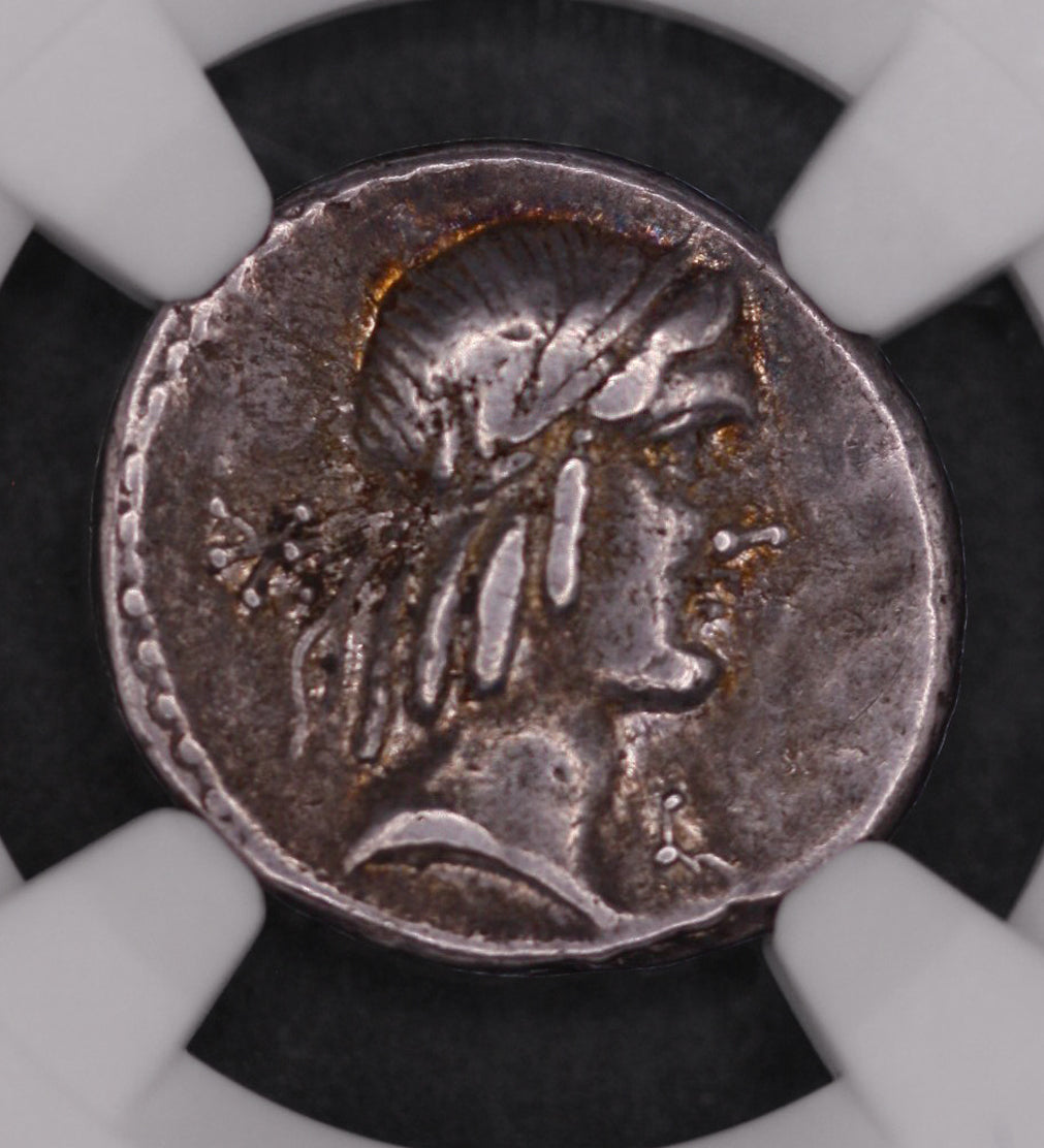 L. Calpurnius Piso Frugi. 90 BC. AR Denarius NGC VF 4/5 4/5