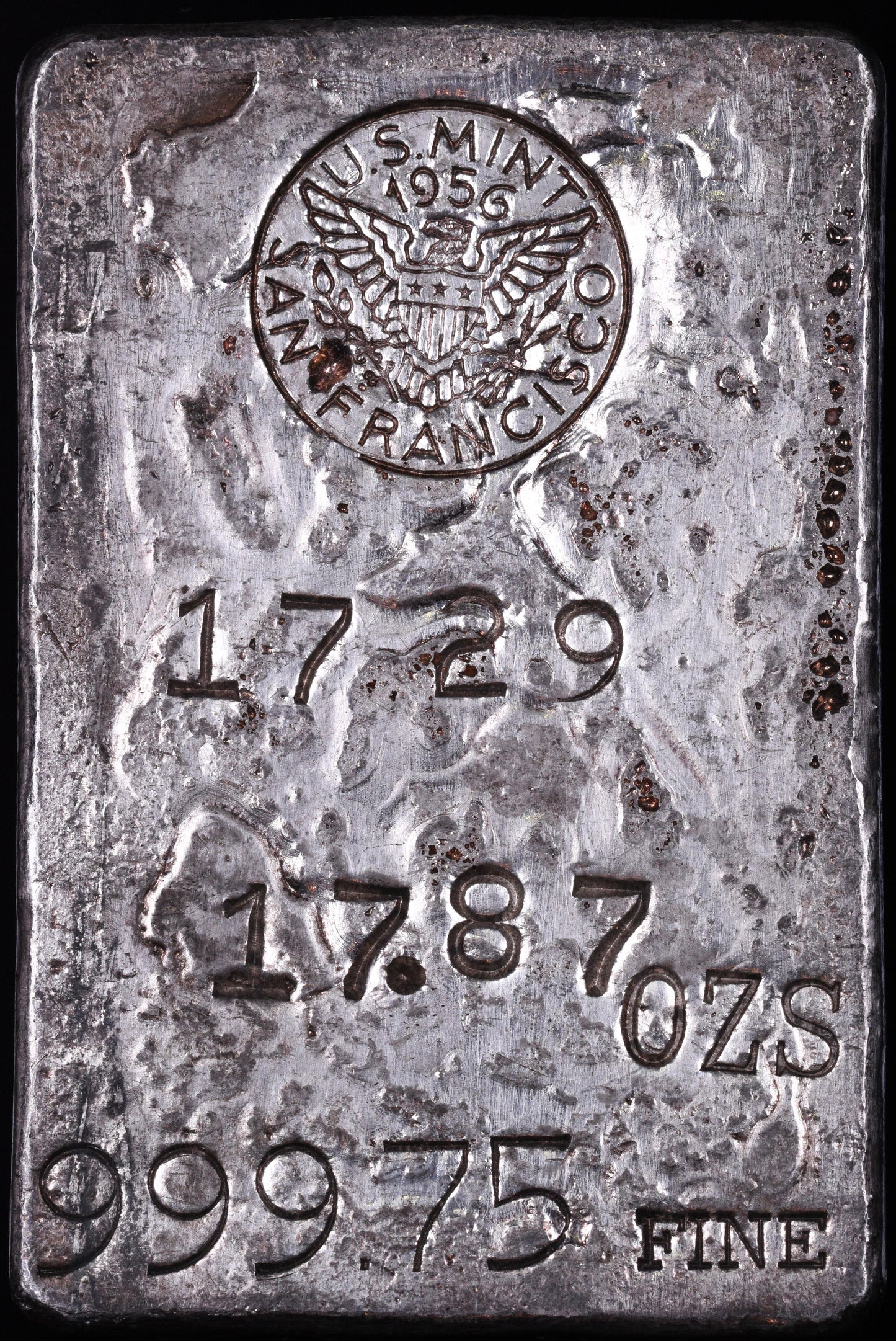 1956 San Francisco Mint Type 3 Silver Ingot 17.87 ozs