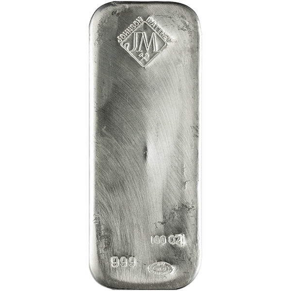 100 OZ SILVER BAR JOHNSON MATTHEY