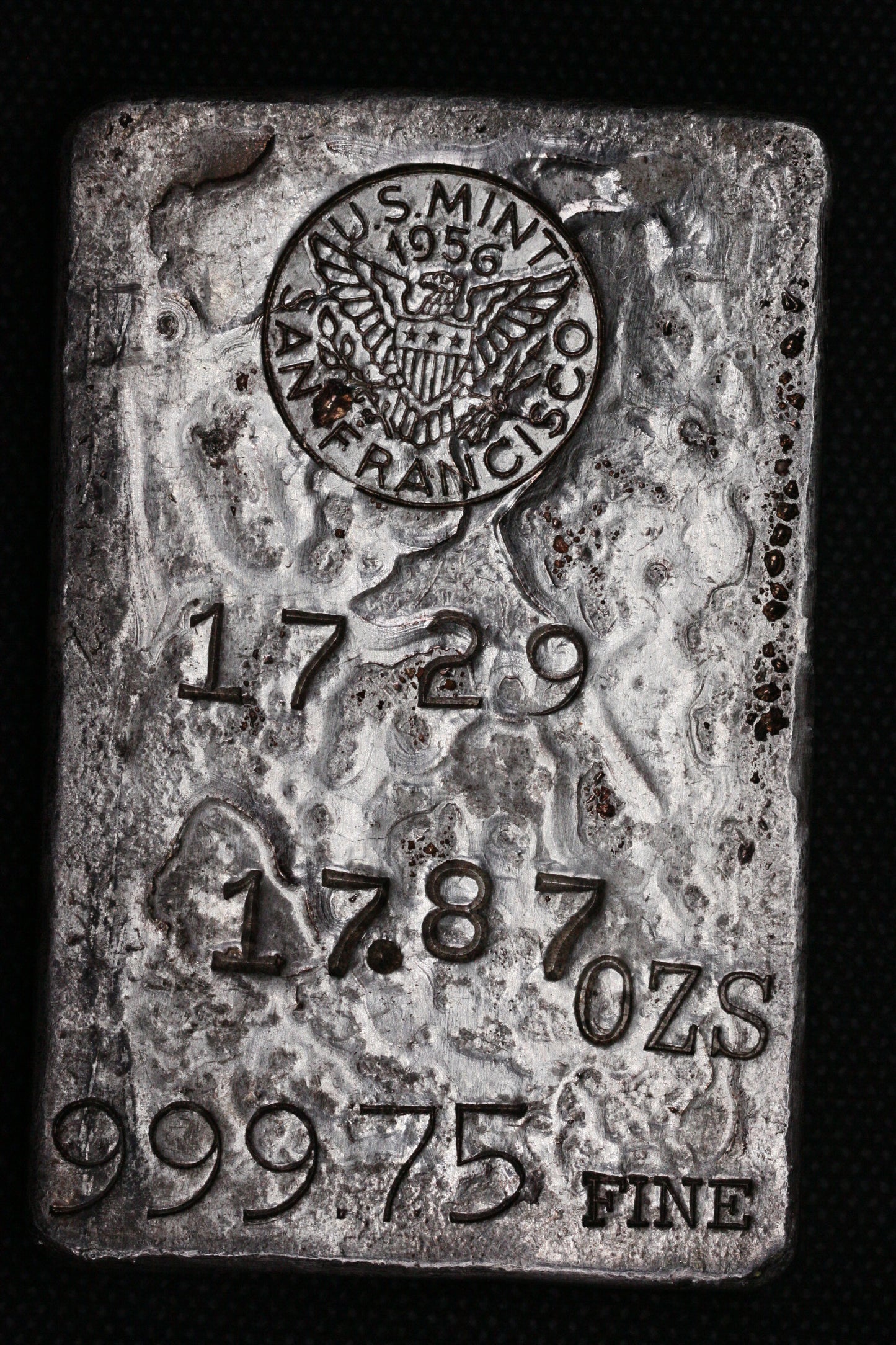 1956 San Francisco Mint Type 3 Silver Ingot 17.87 ozs