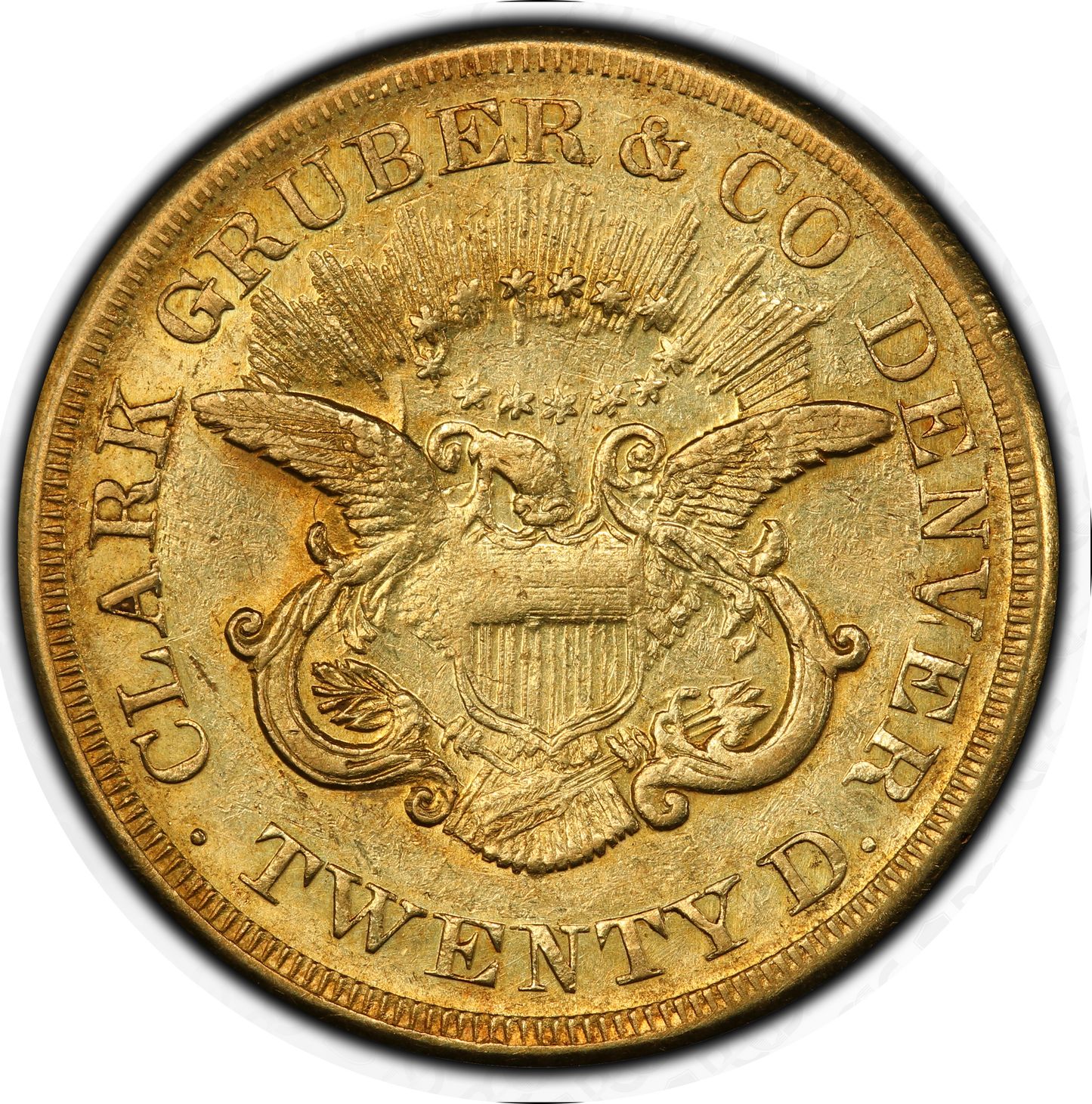 1861 年 $20 克拉克格魯伯 AU50 PCGS
